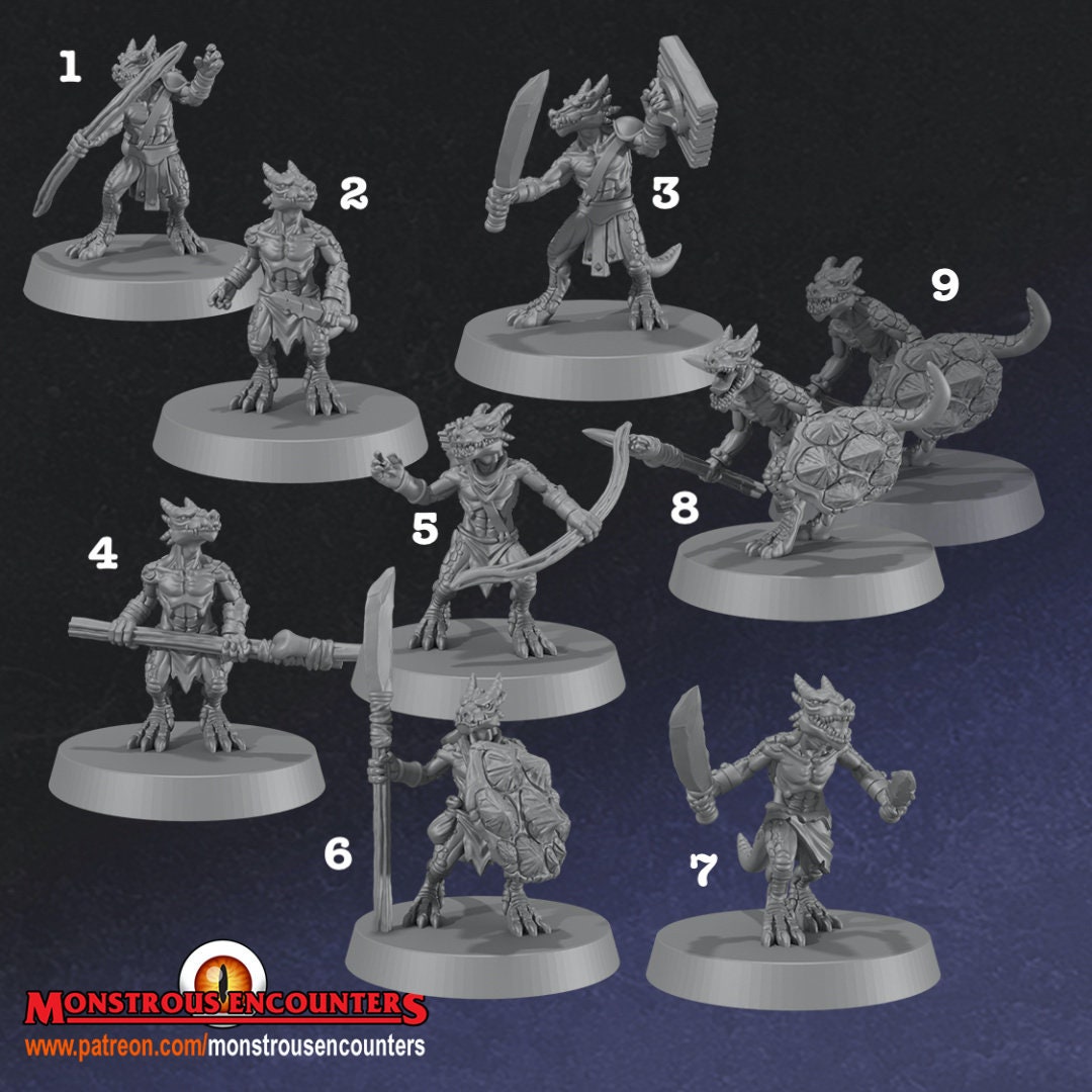 Kobolds Warriors Set Classic Miniatures by Monstrous Encounters Fantasy ...