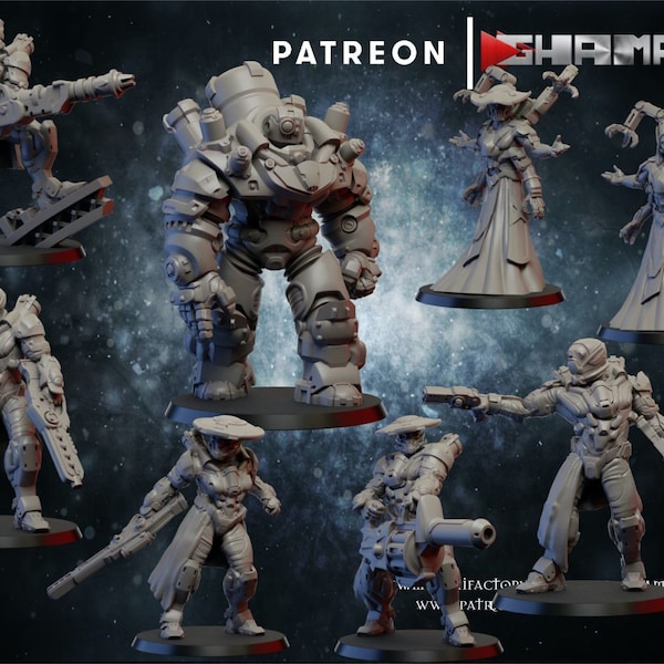 Water Guild Gang Squad miniature by Ghamak | Sci-Fi Dark Space Cyberpunk 3D miniature