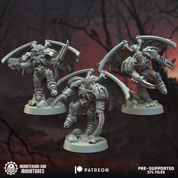 Chaos Space Warriors Night Ravagers (5 miniatures) Chaos Miniatures Sci-Fi Grimdark Wargame 3D Printed 28/32mm scale