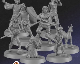 Heroes of the Realm DnD Adventurers Classic Set Oldschool Miniatures (8 mini)  by Monstrous Encounters | Fantasy Dungeons D&D Pathfinder