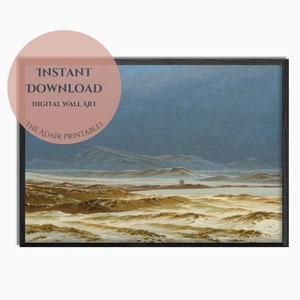 Northern Landscape Spring by Caspar David Friedrich, 19th Century Vintage Oil Painting, Printable Digital Download Wall Art