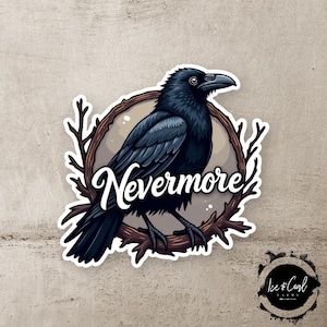 Fansticker Raven, Nevermore, Edgar Allen Poe - gratis verzending voor bulkbestellingen! Eendagsschip!