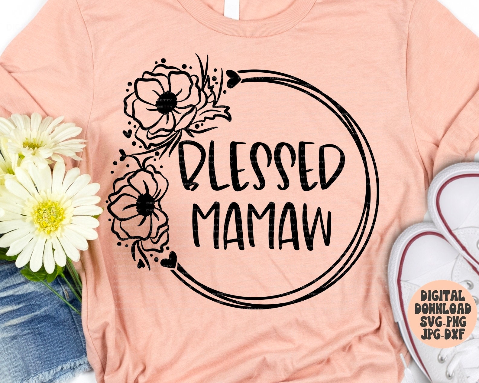 Blessed Mamaw Svg Png Jpg Dxf Mamaw Svg Mamaw Cut File - Etsy Canada