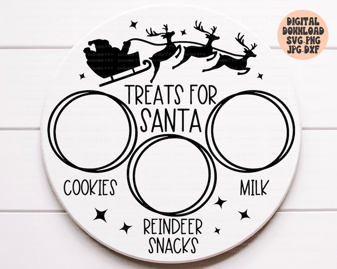 Cookies for Santa Tray Svg, Png, Dxf, Jpg, Treats for Santa Svg, Treats