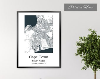 Digital Cape Town Wall Art, Downloadable File, Print At Home, Home Décor, Printable Art, A4