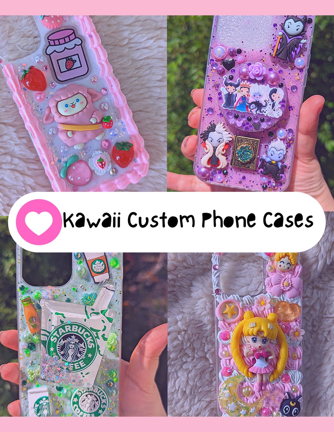 Kawaii Decora Decode Themed/character/cartoon Handmade Custom Phone Case Order 3D Whipped or