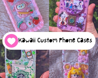 Kawaii Decora Decoden Themed/Character/Cartoon Handmade Custom Phone Case Order (3D Whipped or Resin) for Android/iPhone