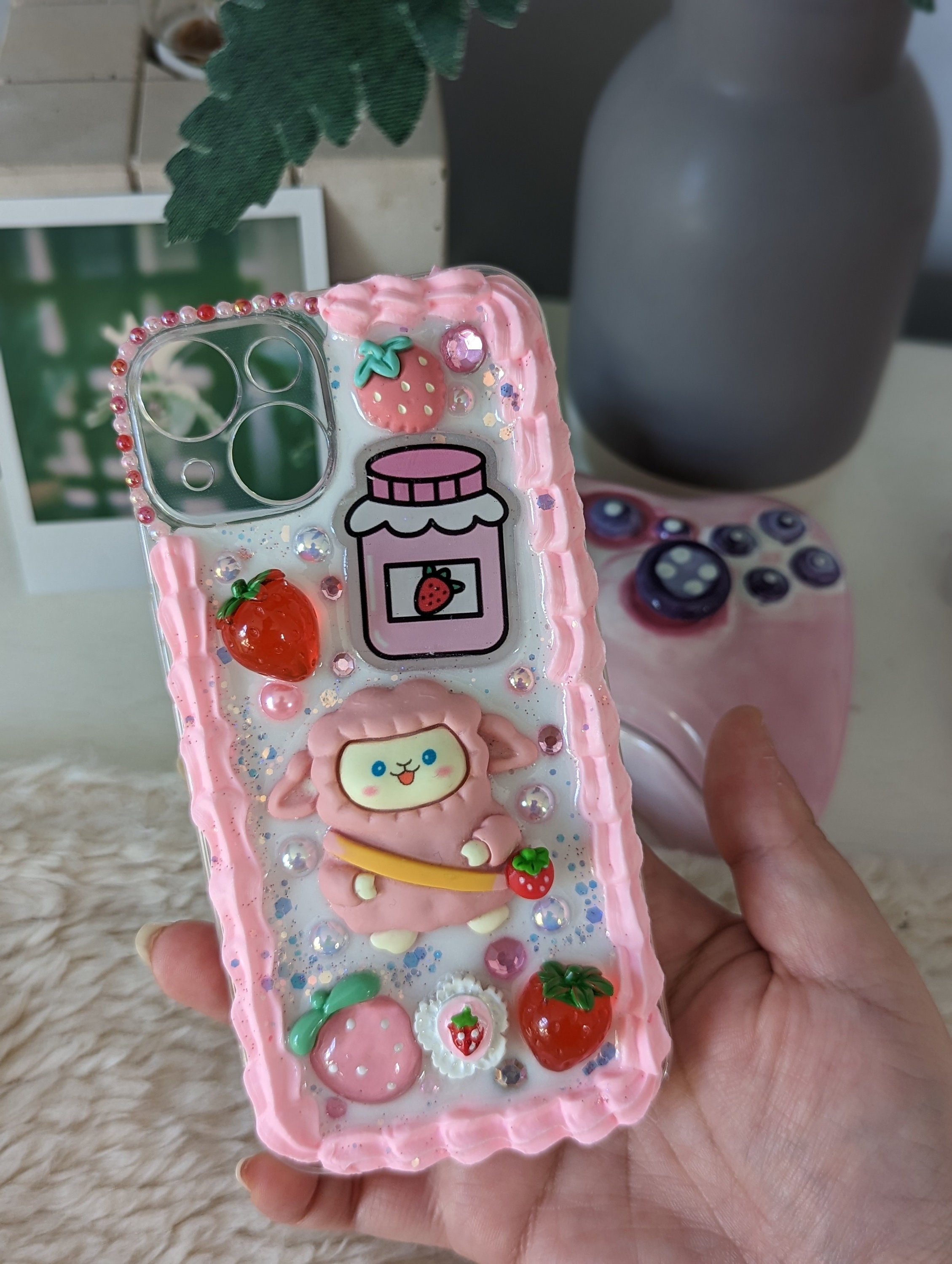 Decoden Creamy and Whipped Cream Phone Case With Strawberry iPhone