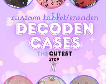 Kawaii Decora Decoden Themed/Character/Cartoon Handmade Custom Kindle/iPad/Tablet Case Order (3D Whipped or Resin)