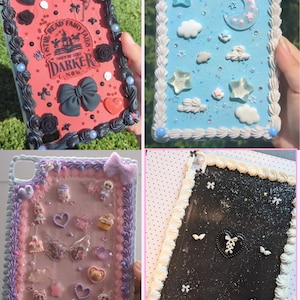 Kawaii Decora Decoden Themed/Character/Cartoon Handmade Custom Kindle/iPad/Tablet Case Order (3D Whipped or Resin) image 4