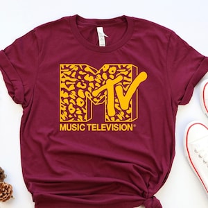 Mtv T-Shirt, 90s MTV leopard Graphic Tees, Band tee, Top women unisex tee, Music Shirt