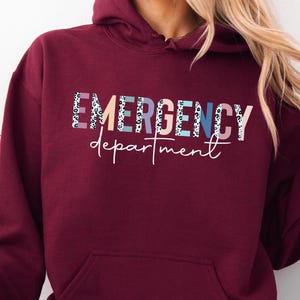 Emergency Department Sweatshirt, ER Nurse Hoodie, Emergency Room Tech Gift, ER Tech shirt, Emergency Nurse, Emergency Department Gift image 1