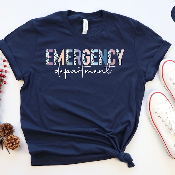 Emergency Department Leopard Design Tee, Emergency Tech Gift, ER Nurse Tshirt,ER Tech Tee, Emergency Nurse, Emergency Nurse Gift, Nurse Grad