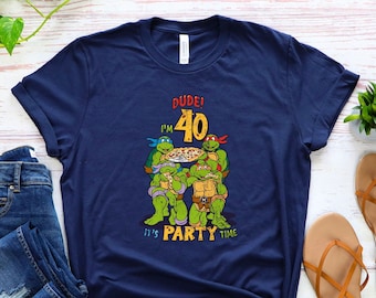 Vintage 40th Birthday T-shirt, Forty Birthday Party Shirt, 40th Birthday Gift Dude I'm 40 It's Party Time T-shirt