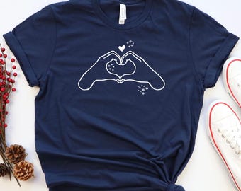 Heart Hand with Stars Tshirt