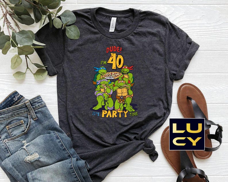 Vintage 40th Birthday Shirt, Forty Birthday Party Shirt, 40th Birthday Gift Dude I'm 40 It's Party Time T-shirt image 2