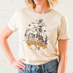 Wild West T-Shirt, Vintage Western Unisex Tee, Boho Country Gift, Retro Cowgirl Shirt, Western Retro Rodeo Cowboy Tee, Vintage Desert Shirt