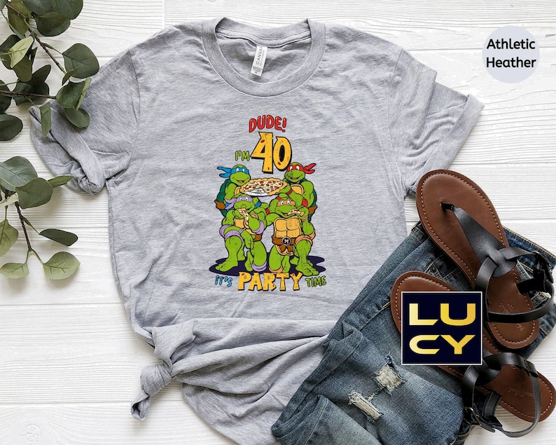 Vintage 40th Birthday Shirt, Forty Birthday Party Shirt, 40th Birthday Gift Dude I'm 40 It's Party Time T-shirt image 4