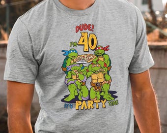 Vintage 40th Birthday T-shirt, Forty Birthday Party Shirt, 40th Birthday Gift Dude I'm 40 It's Party Time T-shirt