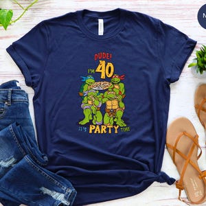 Vintage 40th Birthday Shirt, Forty Birthday Party Shirt, 40th Birthday Gift Dude I'm 40 It's Party Time T-shirt image 3