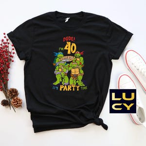 Vintage 40th Birthday Shirt, Forty Birthday Party Shirt, 40th Birthday Gift Dude I'm 40 It's Party Time T-shirt image 5