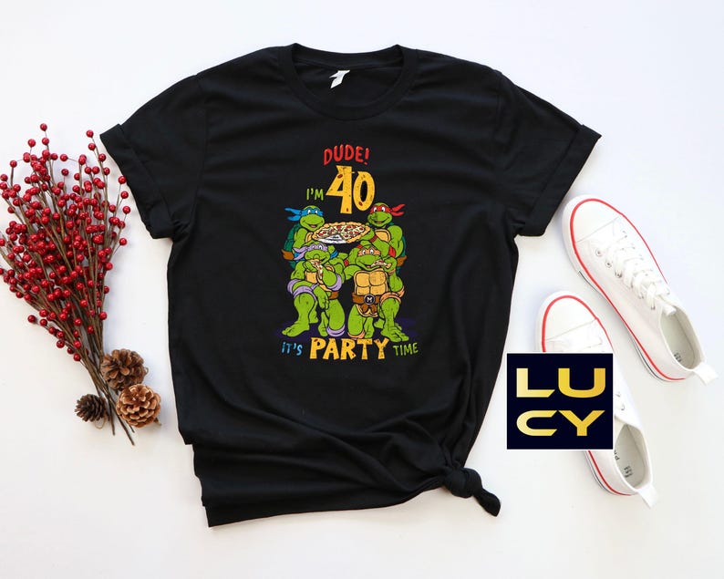 Vintage 40th Birthday Shirt, Forty Birthday Party Shirt, 40th Birthday Gift Dude I'm 40 It's Party Time T-shirt image 5
