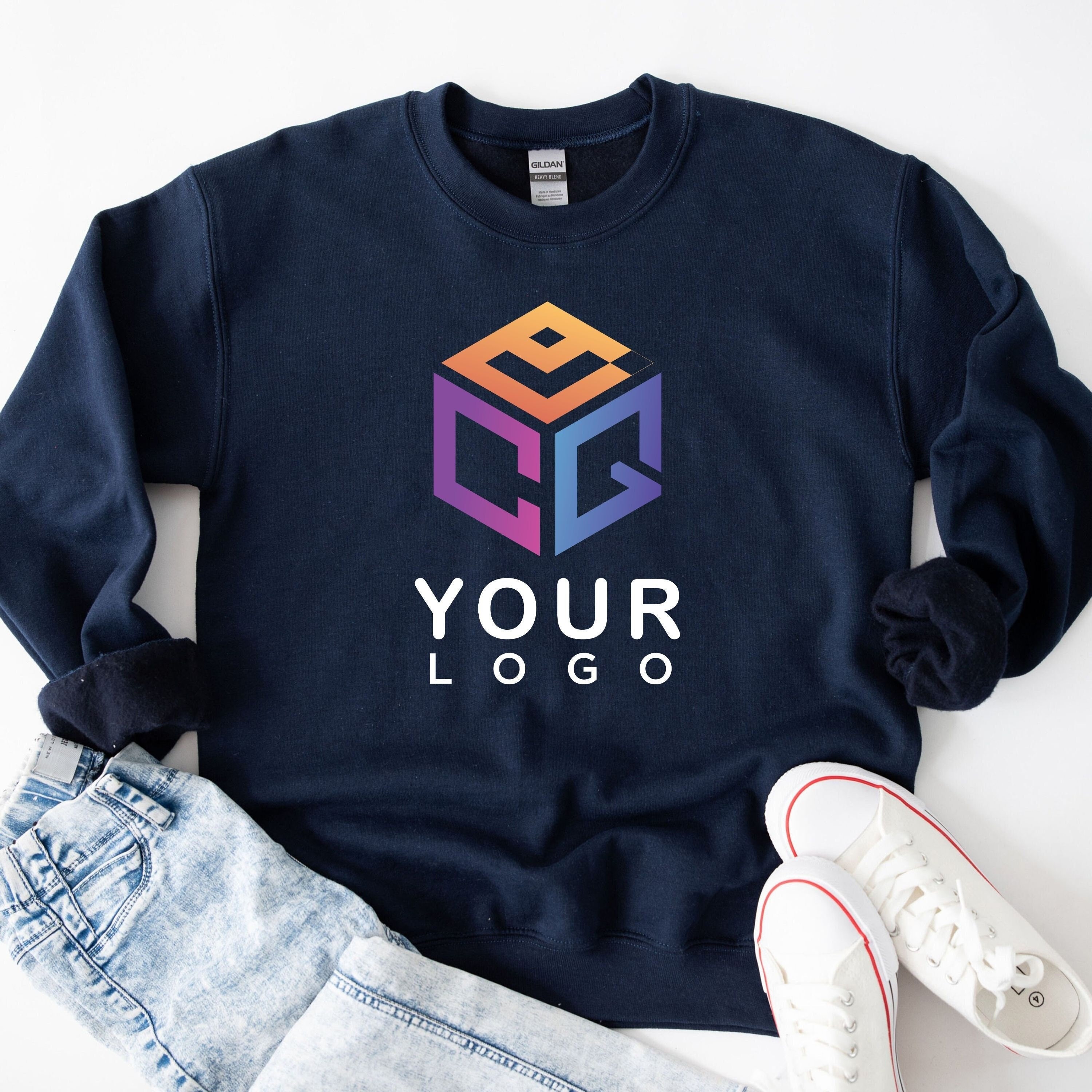 Custom Logo Sweatshirt Etsy