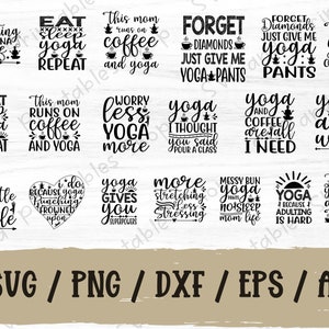 Yoga SVG Files, PNG, DXF, Eps, Ai / Yoga Cut Files for Cricut / Yoga Clipart