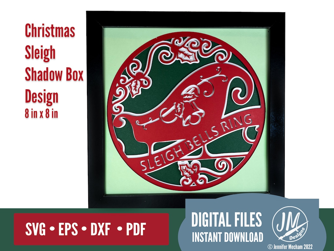 3D Christmas Shadow Box Svg Holiday Shadow Box Digital Cut Etsy