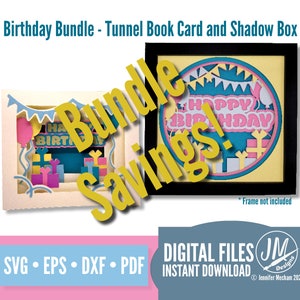 3D Geburtstagskarte SVG Bundle und Schattenbox - DIY Grußkarte und Geschenk Display