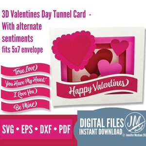 Valentijnsdag, 3D SVG gelaagde kaart, hart, liefde, silhouet snijden bestand, Cricut gesneden bestand, doe-het-zelf handgemaakte wenskaarten