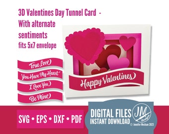 Valentines Day, 3D SVG layered card, Heart, love, Silhouette Cut file, Cricut cut file, diy handmade greeting card