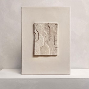 Geometric Papier-Mâché Sculpture | Beige Wall Decor | Mid-century Modern Wall Art | KKS 035
