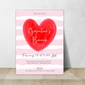 Galentine&#39;s Invitation, Galentine&#39;s Invite, Valentine&#39;s Day Party, Galentine&#39;s Brunch, Instant Download Valentine, Valentine Printable