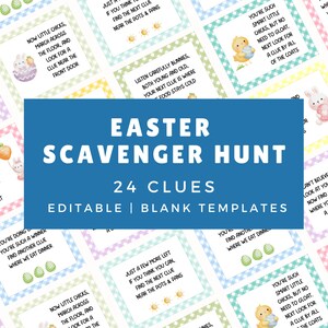Easter Treasure Hunt | Printable Easter Game for Kids | Easter Scavenger Hunt Clues  | Easter Egg Hunt | Easter Activity | Easter Party Game