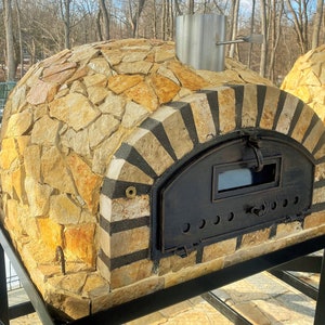 Pizzolo Butterfly Wood Pizza Oven with Yellow Stone (100 x 100cm) - Insulated
