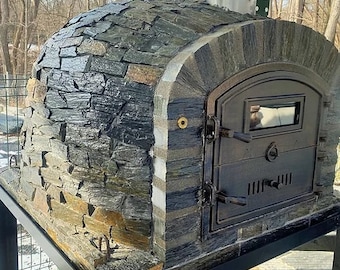 Butterfly Wood Oven with Black Schist Stone (100 x 100 cm) - Insulated