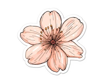 Pretty Peach Flower sticker