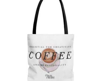 Creative Coffee Tote Bag | Stylish Reusable Bag for Coffee Lovers | Perfect Gift for Artists, Students, and Daily Use