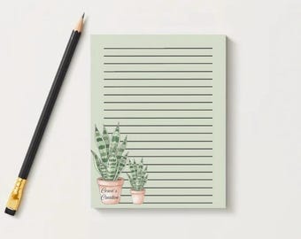 snake plant notepad - plant lovers - greenery stationary - perfect for gifting