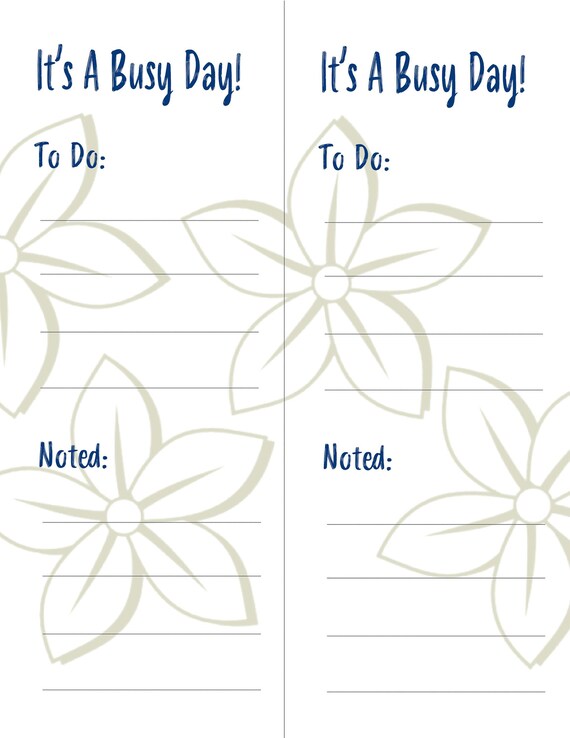 It's A Busy Day Printable to Do List Etsy
