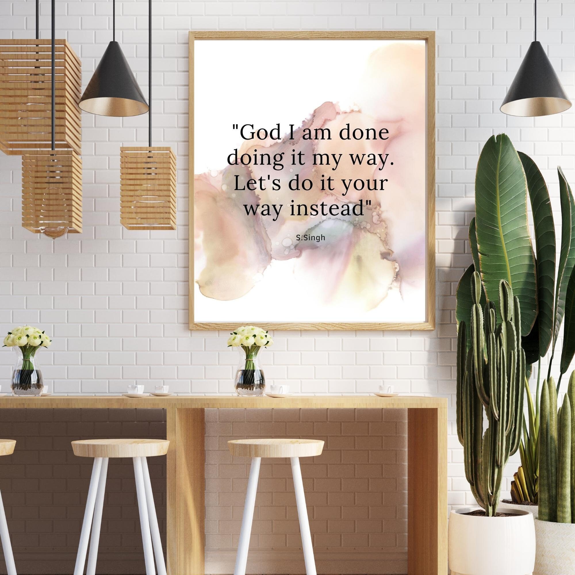 God's Way Christian Inspirational Wall Art Quote Digital Etsy