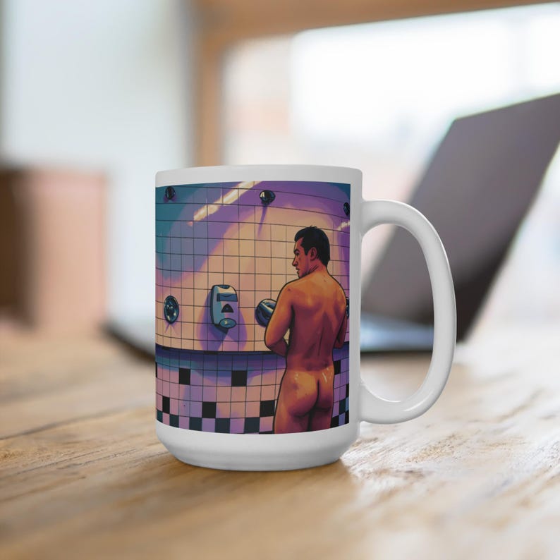 Heated Rivalry Shower Scene Mug 15oz | Queer Art Coffee Tea Ceramic image 6