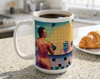 Heated Rivalry Shower Scene Mug 15oz | Queer Art Coffee Tea Ceramic