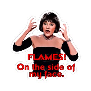 Flames On the Side of My Face Kiss-Cut Stickers Decal, Murder Mystery Game Enthusiast Gift, Planner Accessories, Laptop Decal