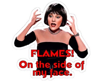 Flames On the Side of My Face Kiss-Cut Stickers Decal, Murder Mystery Game Enthusiast Gift, Planner Accessories, Laptop Decal