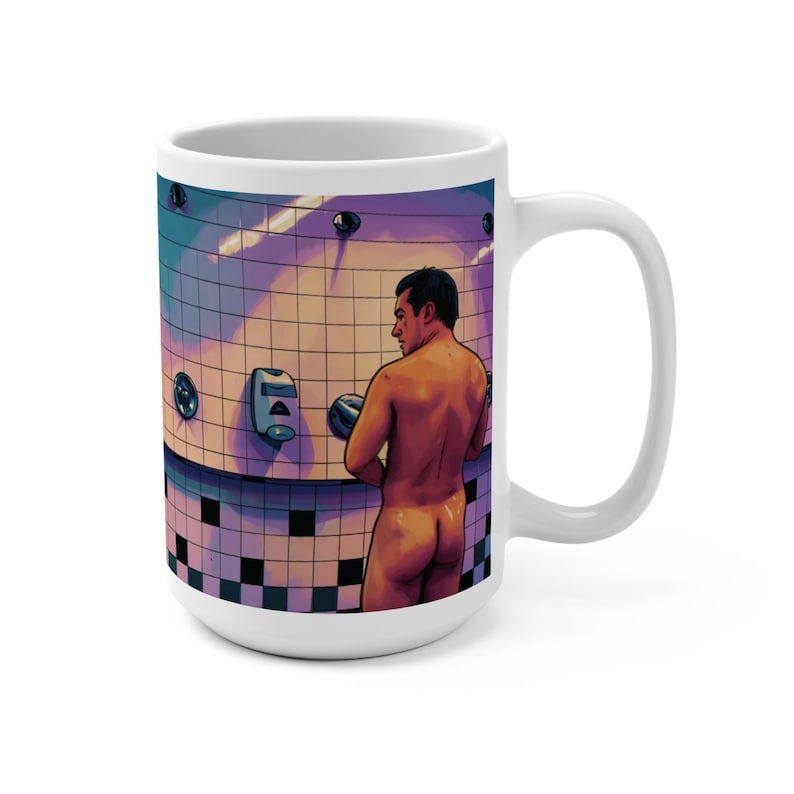 Heated Rivalry Shower Scene Mug 15oz | Queer Art Coffee Tea Ceramic image 3