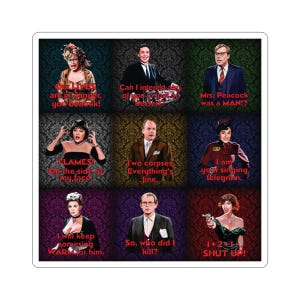 Clue Movie Cast - Kiss-Cut Stickers