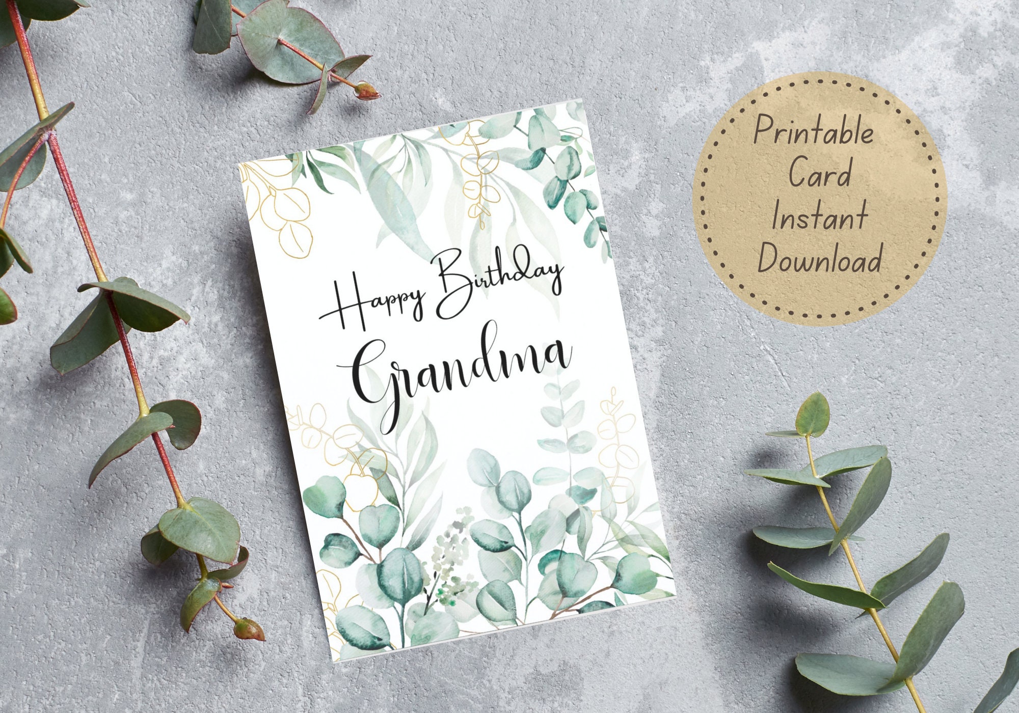 Printable Happy Birthday Grandma Card Instant Download - Etsy