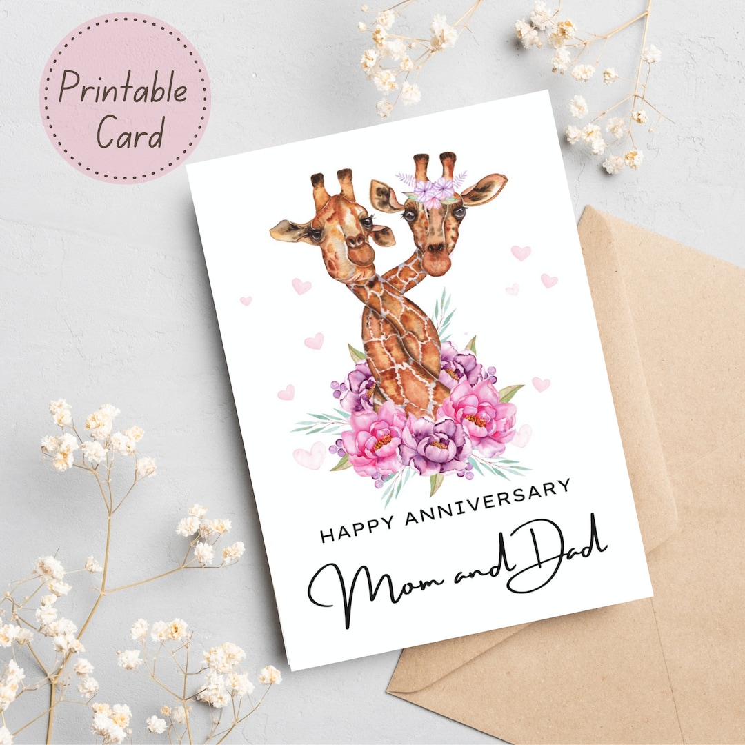 printable-anniversary-card-for-mom-and-dad-instant-download-giraffe-watercolor-5x7-blank-interior-folded-card-anniversary-wishes-etsy for Anniversary Cards For Parents Printable Free Printable Anniversary Card for Mom and Dad | Instant Download | Giraffe Watercolor | 5x7 Blank Interior Folded Card | Anniversary Wishes - Etsy for Anniversary Cards For Parents Printable Free